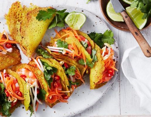 Vietnamese Crepes with Pickled Slaw